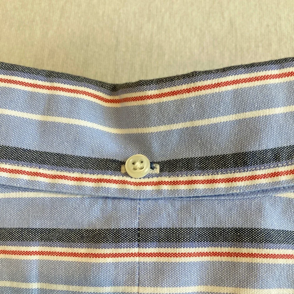 Polo Ralph Lauren Mens Medium Classic Fit Short Sleeve Striped Button Down Shirt